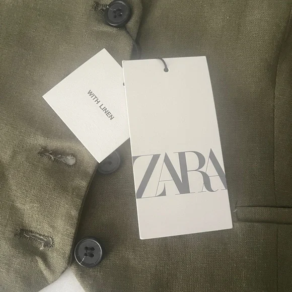 Zara Khaki Green Buttoned Vest - Picture 3 of 7